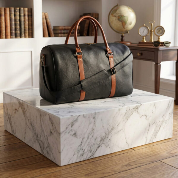 Premium Structured Leather Duffle Bag | For Gym, Sports, & Travel